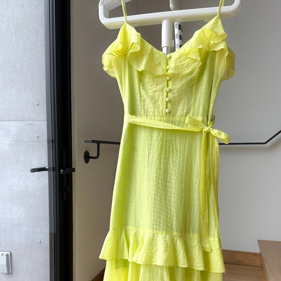 Milly NY Spring / Summer Dress - Spaghetti Straps and Romantic Ruffles - Size 4 - Picture 2 of 14